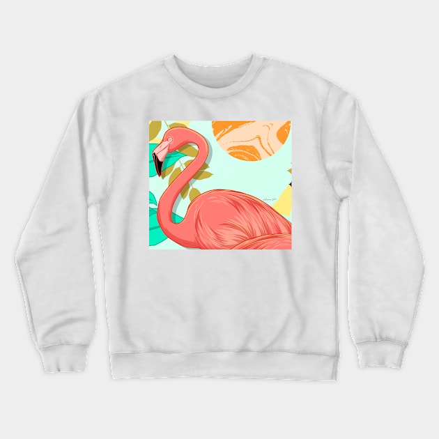 Flamingo Crewneck Sweatshirt by PjesusArt